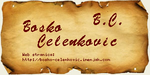 Boško Čelenković vizit kartica